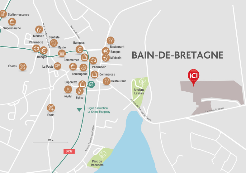 Terrain à construire - Les Coteaux de la Haute-Chapelle à Bain-de-Bretagne (35) - Plan de situation - Lamotte Aménageur Lotisseur