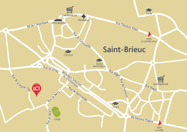 Terrain à construire - Le Domaine de Saint-Clément à Saint-Brieuc (22) - Plan de situation - Lamotte Aménageur Lotisseur