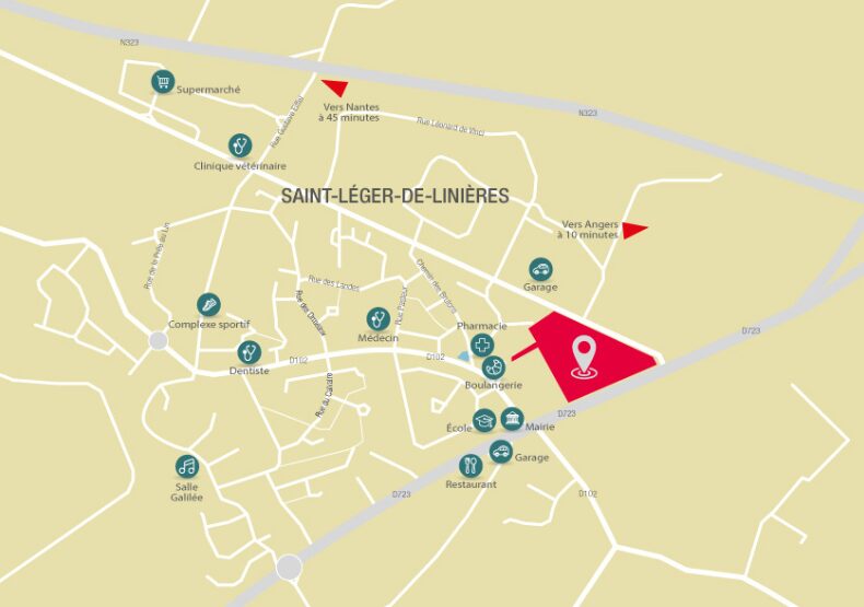 Terrain à construire - Le Domaine de l'Orangerie à Saint-Jean-de-Linières (49) - Plan de situation - Lamotte Aménageur Lotisseur