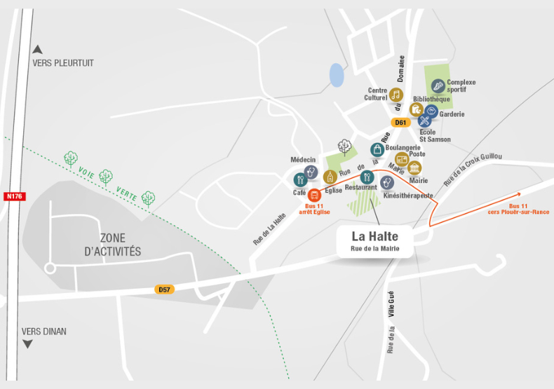 Terrain à construire - La Halte à Saint-Samson-sur-Rance (22) - Plan de situation - Lamotte Aménageur Lotisseur