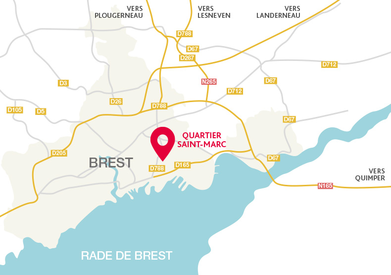 Programme immobilier neuf - Hermione à Brest (29) - Plan de situation - Lamotte
