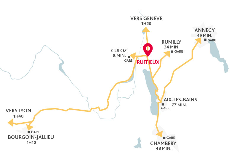 Programme immobilier neuf - Villa d'Arbessieux à Ruffieux (73) - Plan de situation - Lamotte