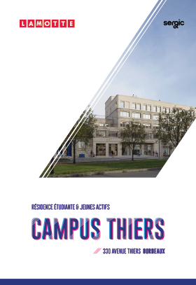 Résidence étudiante - Campus Thiers à Bordeaux (33) - Plaquette commerciale - Lamotte