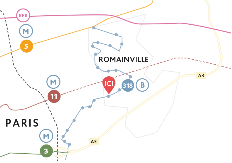 Programme immobilier neuf - Tangram à Romainville (93) - Plan de situation - Lamotte